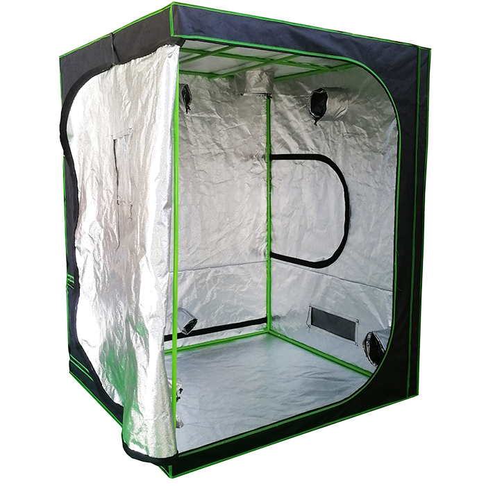 150x150x200CM (60"x60"x80") Reflective Mylar Hydroponic Grow Tent with Observation Window and Floor Tray for Indoor Plant Growing 5x5